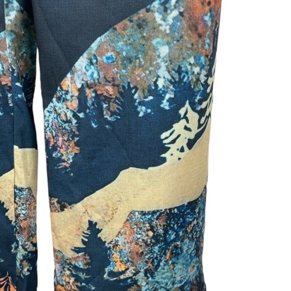 Drawstring Mountain Ombre Landscape Casual Pants Sz L - Picture 5 of 6